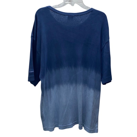 Calvin Klein Jeans Mens Tie Dye T Shirt Blue Ombre Relaxed Fit Size L - Picture 6 of 6